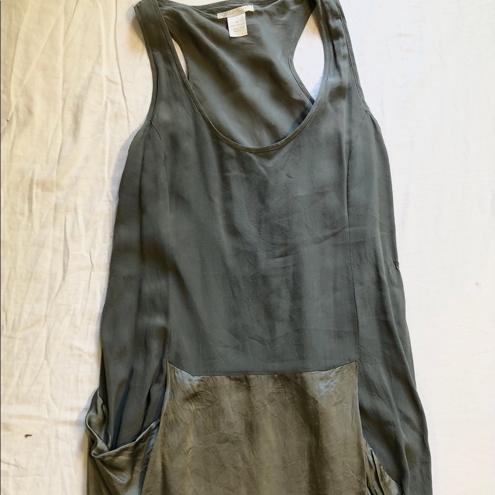 Grey silk mini dress